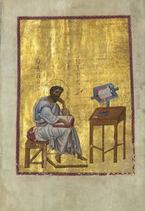 Evangelista Marcos Sentado en su Estudio de Byzantine